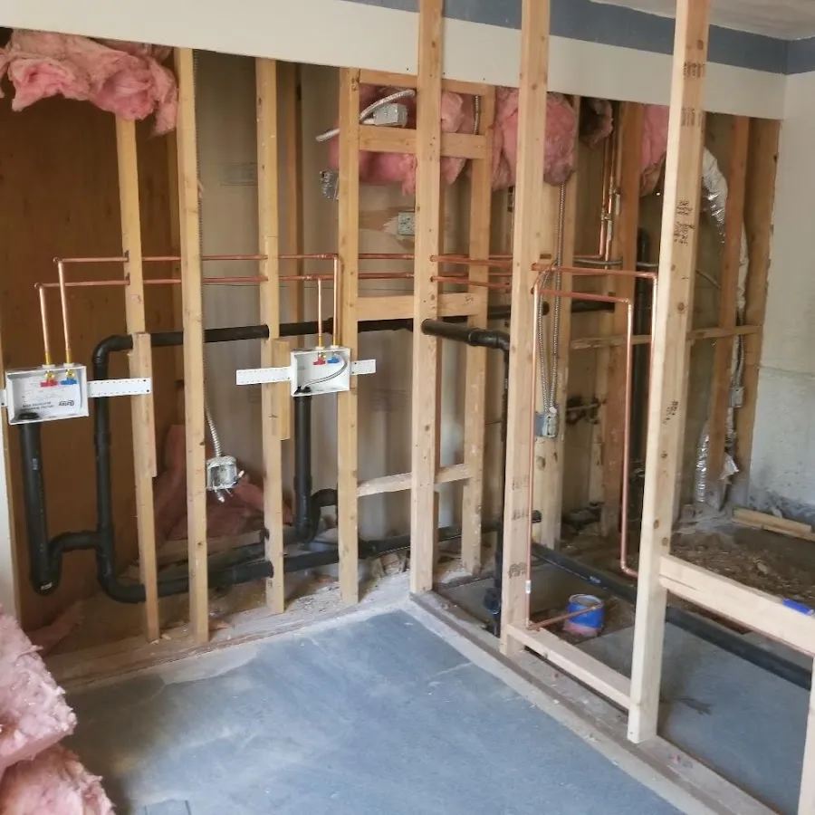 Copper pipe rough-in and plumbing installation in Glen Allen